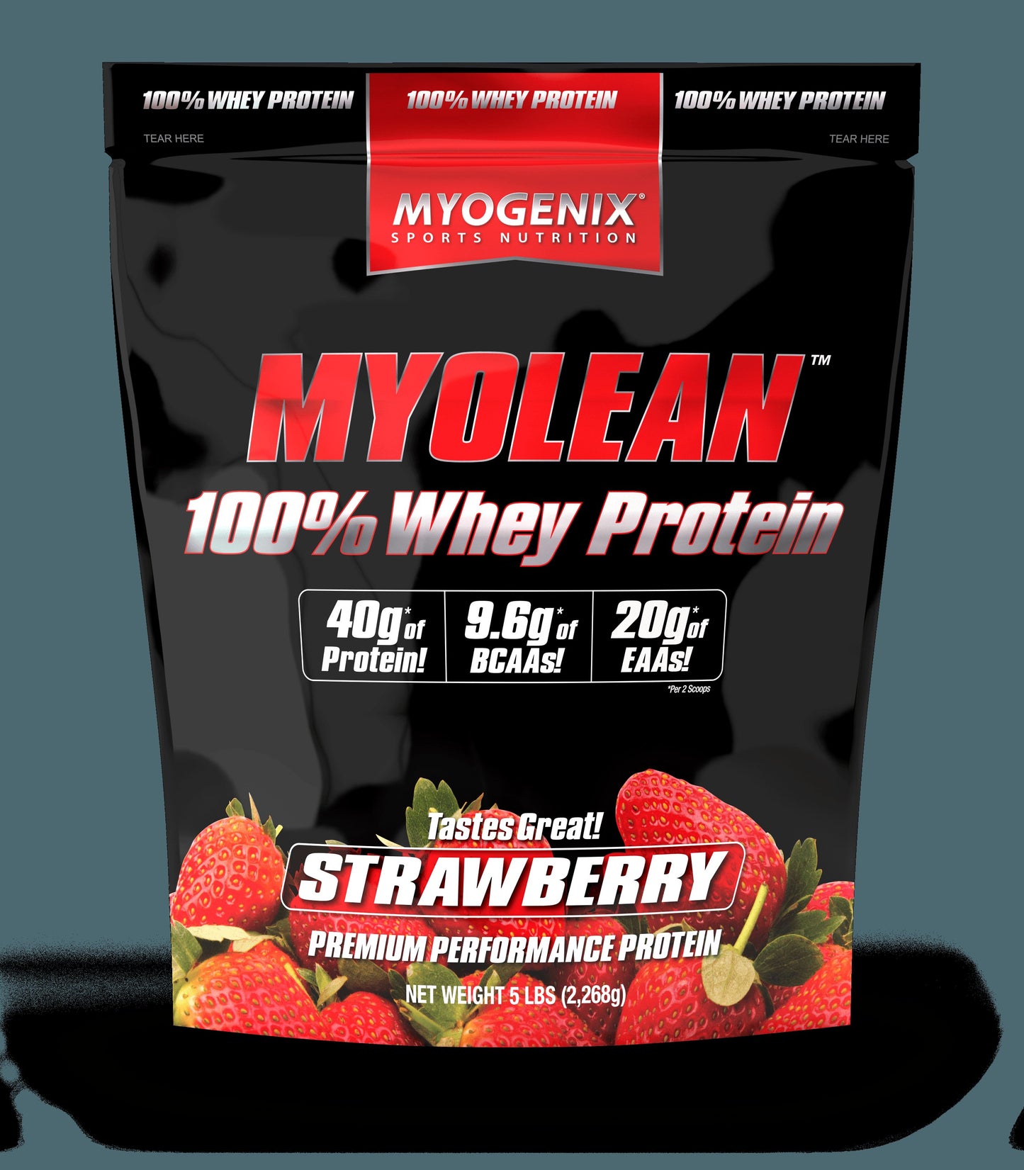 Myogenix Myolean 5Lb  100% Whey Strawberry Bag