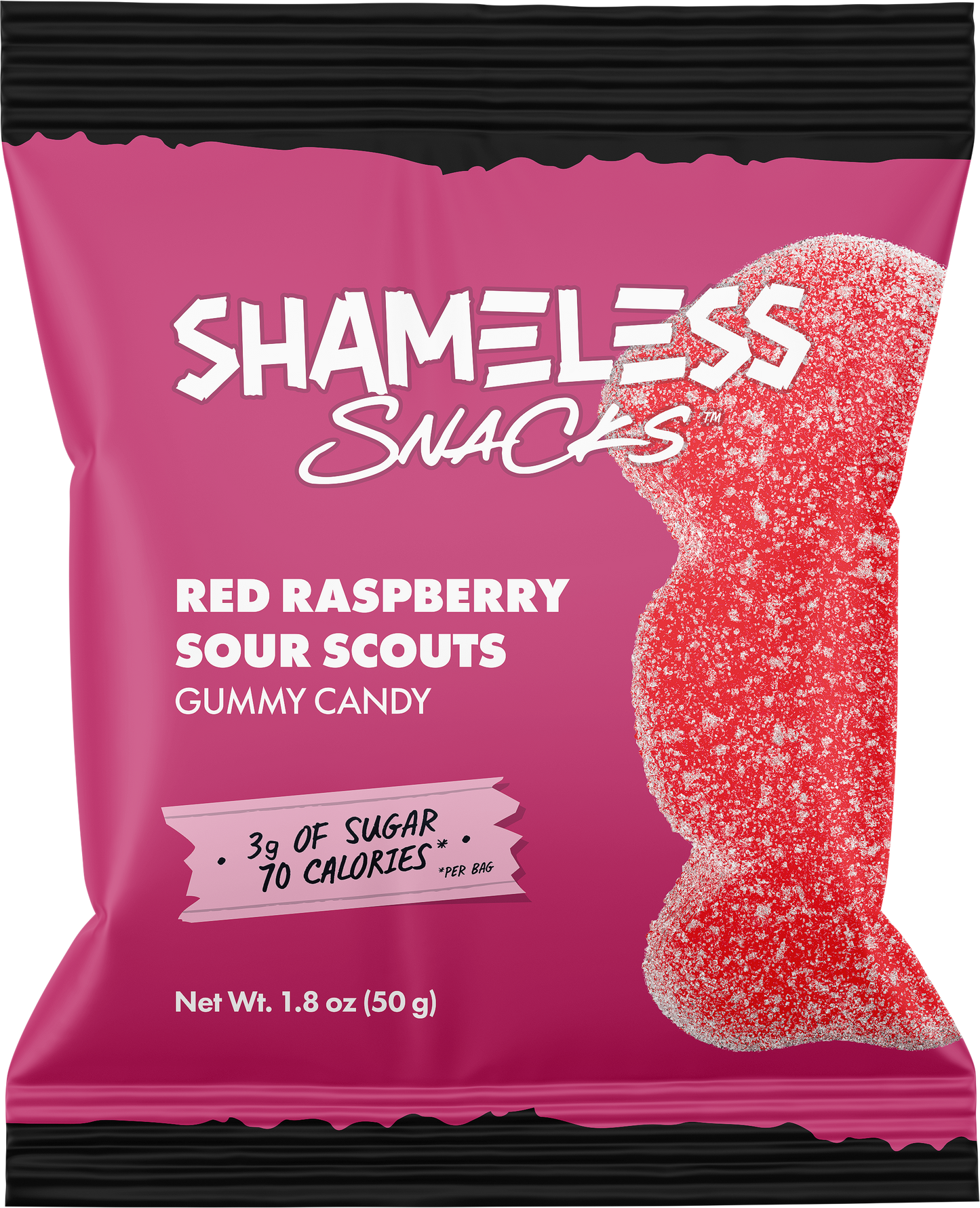 Shameless Snacks Gummy Candy 6box Red Raspberry Sour Scouts.