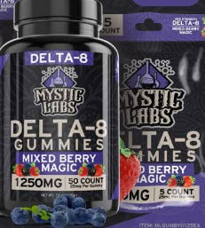 Mystic Labs Delta 8 2ct of 25mg Mixed Berry  Gummies - 50mg 12ct