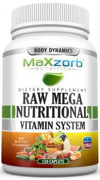 Body Dynamics Maxzorb Raw Mega Nutritional Vitamin 120caplets