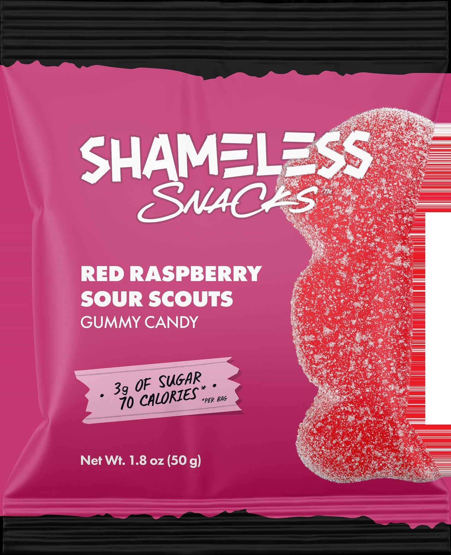 Shameless Snacks Gummy Candy 6box Red Raspberry Sour Scouts.